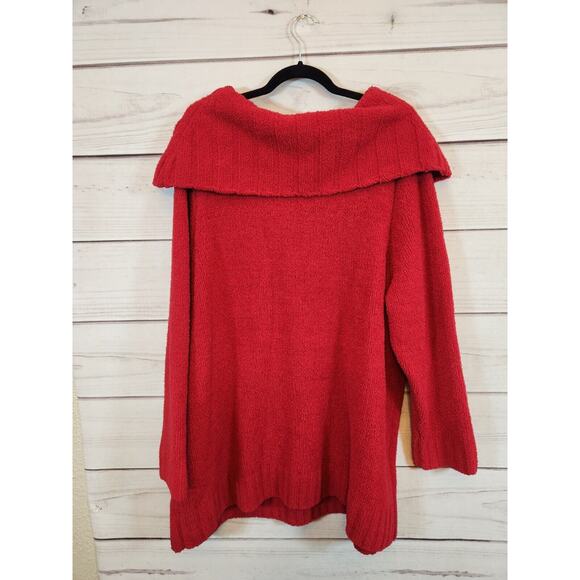 Catherines Women's Red Shawl Neck Knit Pullover Sweater Size‎ 2X - Picture 2 of 5